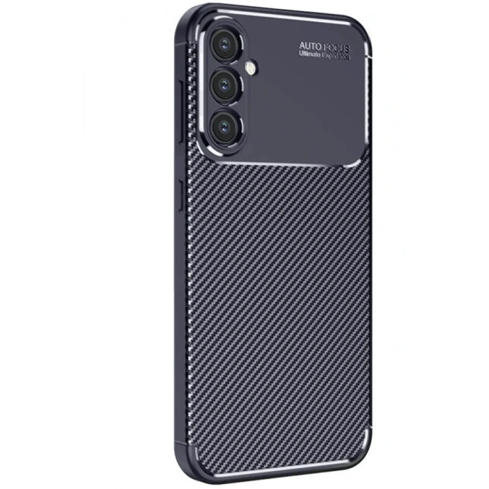 Mey İthalat®  Samsung Galaxy S25 Kılıf Auto Focus Karbon Kapak - Lacivert