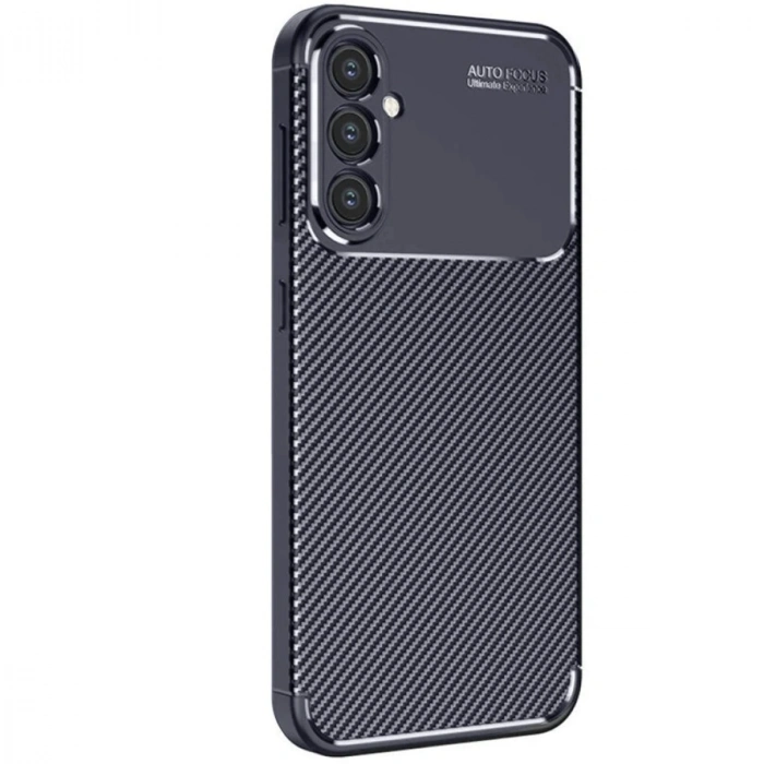 Mey İthalat®  Samsung Galaxy S25 Kılıf Auto Focus Karbon Kapak - Lacivert