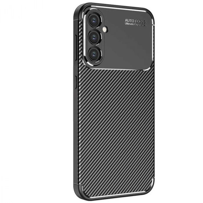 Mey İthalat®  Samsung Galaxy S25 Kılıf Auto Focus Karbon Kapak - Siyah