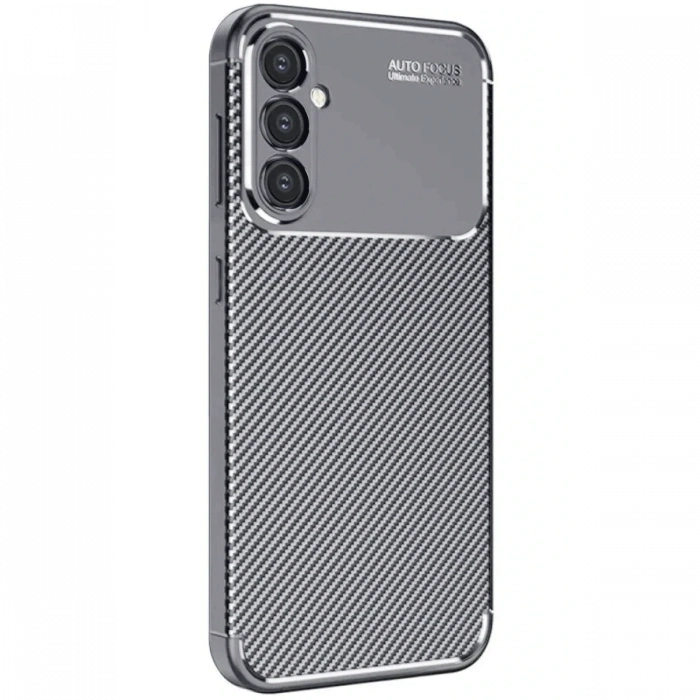 Mey İthalat®  Samsung Galaxy S25 Plus Kılıf Auto Focus Karbon Kapak - Gri