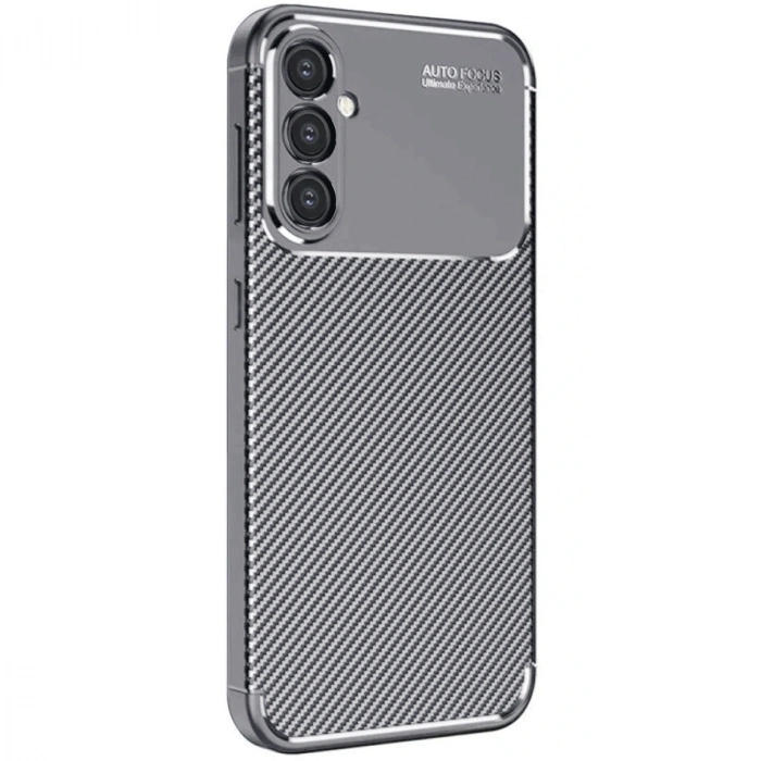 Mey İthalat®  Samsung Galaxy S25 Plus Kılıf Auto Focus Karbon Kapak - Gri