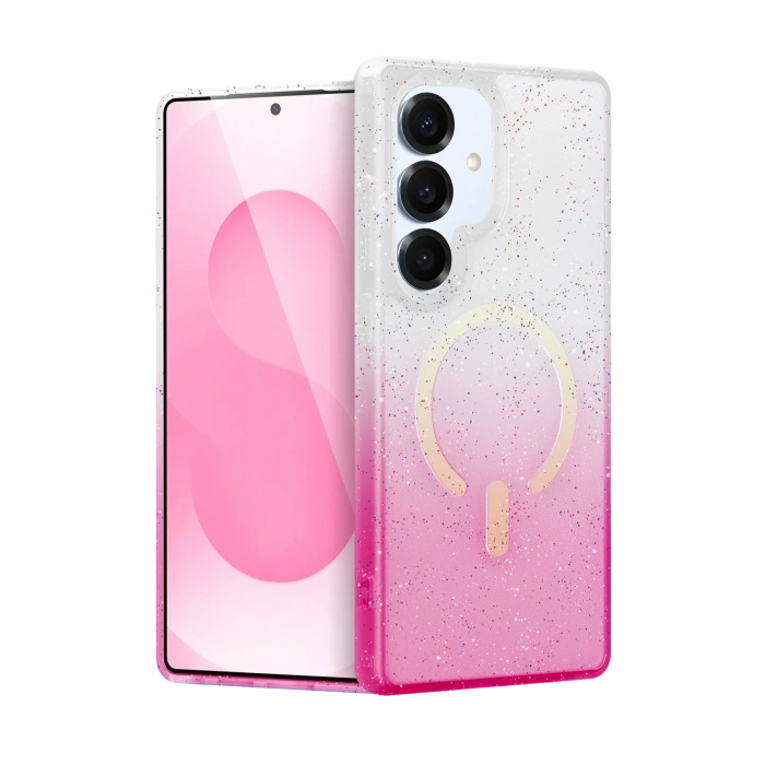 Mey İthalat®  Samsung Galaxy S25 Plus Pummel Shiny Magsafe Kapak - Pembe
