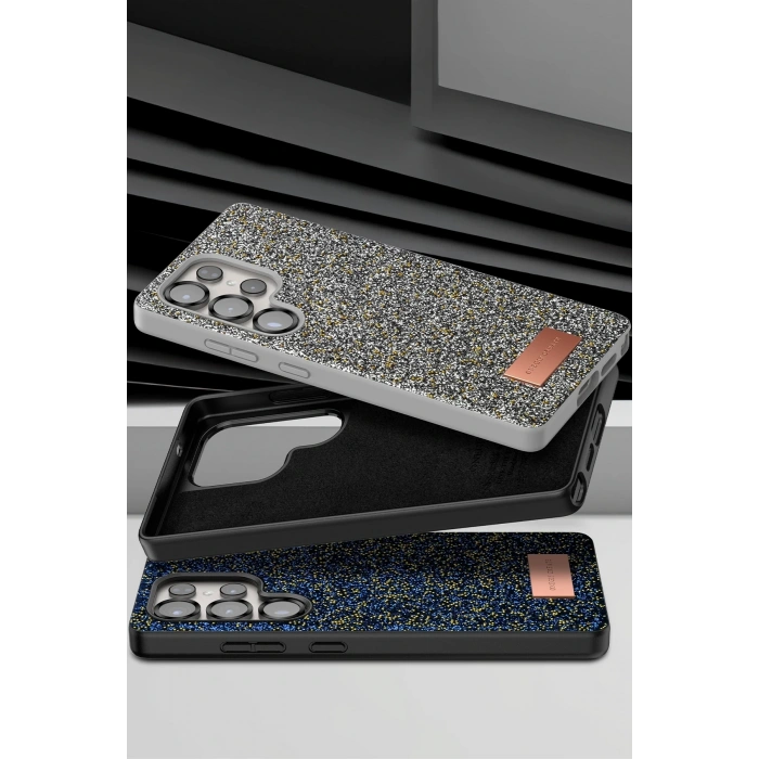 Mey İthalat®  Samsung Galaxy S25 Ultra Bright Simli Kapak - Siyah