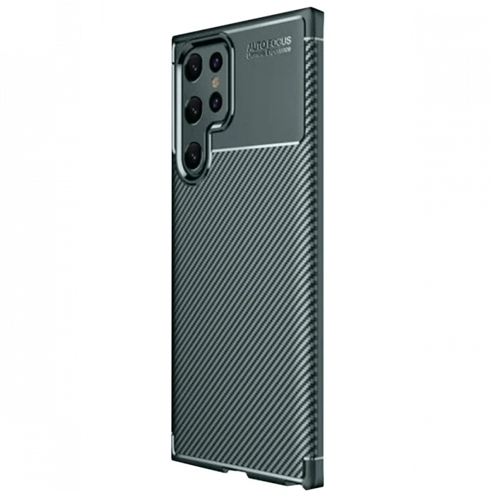 Mey İthalat®  Samsung Galaxy S25 Ultra Kılıf Auto Focus Karbon Kapak - Koyu Yeşil