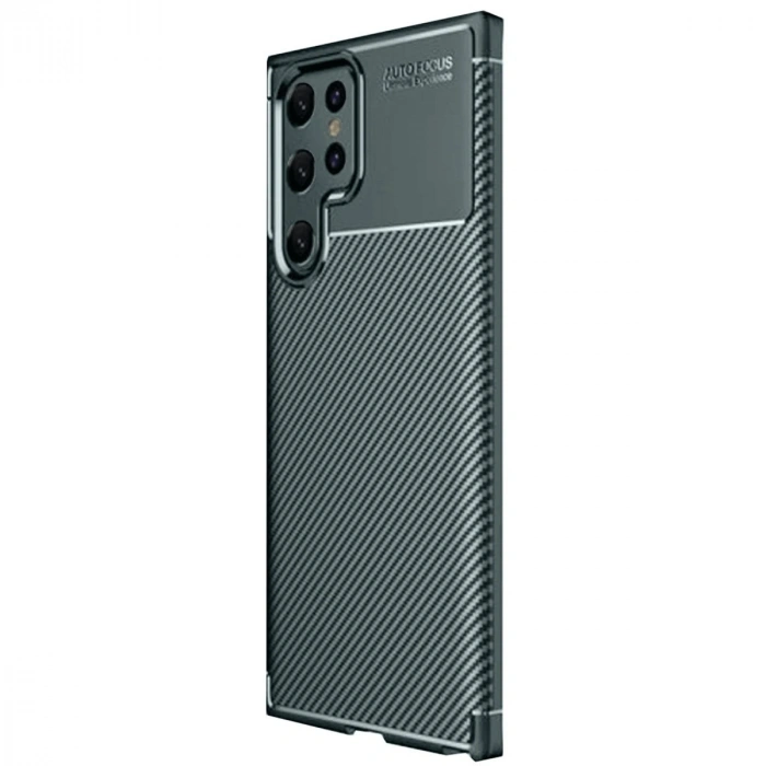 Mey İthalat®  Samsung Galaxy S25 Ultra Kılıf Auto Focus Karbon Kapak - Koyu Yeşil