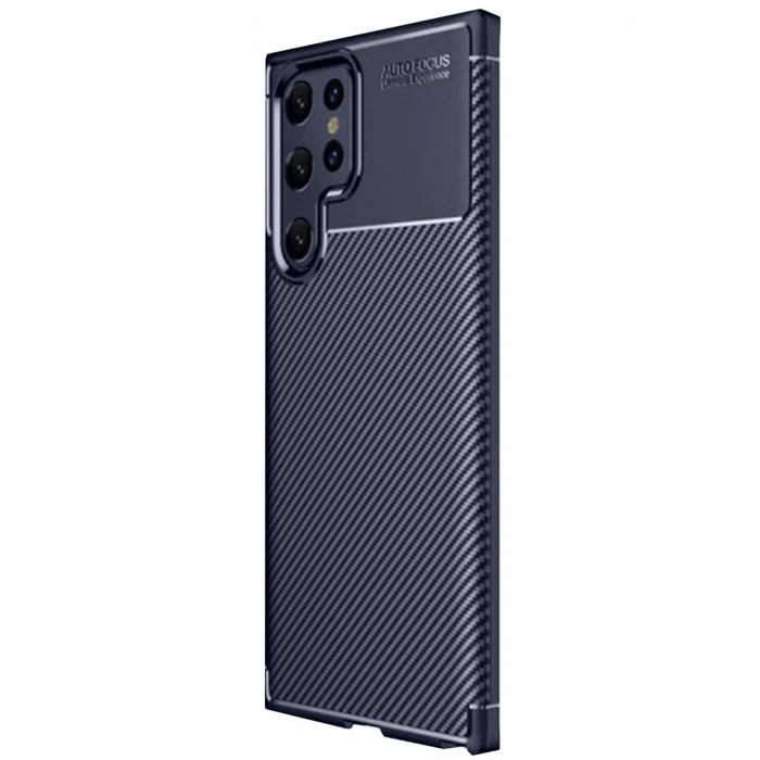 Mey İthalat®  Samsung Galaxy S25 Ultra Kılıf Auto Focus Karbon Kapak - Lacivert