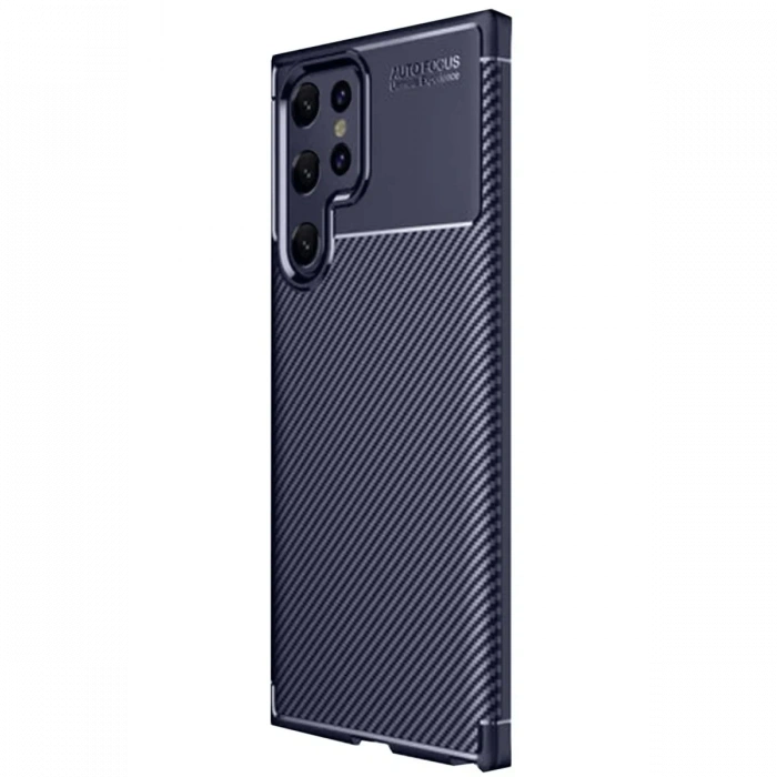 Mey İthalat®  Samsung Galaxy S25 Ultra Kılıf Auto Focus Karbon Kapak - Lacivert