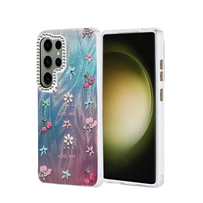 Mey İthalat®  Samsung Galaxy S25 Ultra Kılıf Blade Aynalı Desenli Kapak - Desen 4