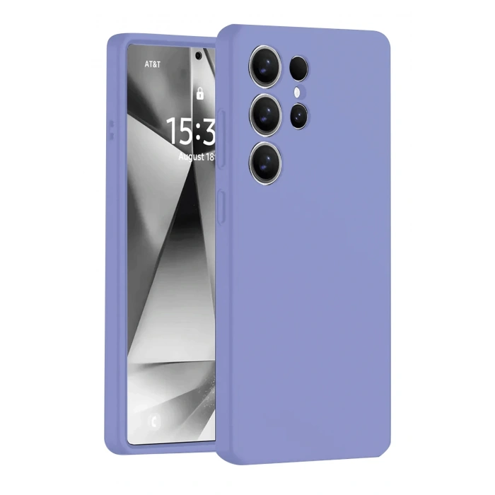 Mey İthalat®  Samsung Galaxy S25 Ultra Kılıf Nano içi Kadife Silikon - Lila