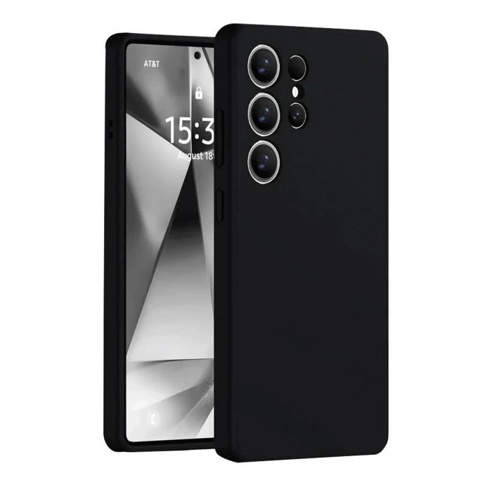 Mey İthalat®  Samsung Galaxy S25 Ultra Kılıf Nano içi Kadife Silikon - Siyah