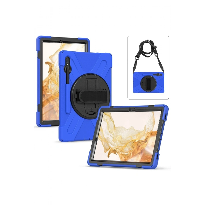 Mey İthalat®  Samsung Galaxy T737 Tab S7 FE 12.4 Kılıf Amazing Tablet Kapak - Mavi