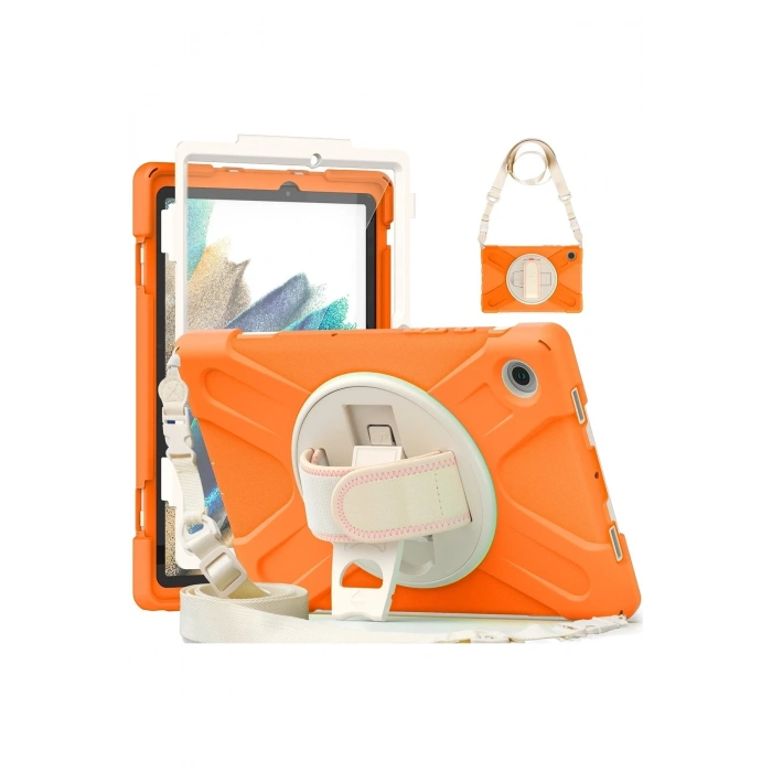 Mey İthalat®  Samsung Galaxy X200 Tab A8 10.5 Kılıf Amazing Tablet Kapak - Turuncu