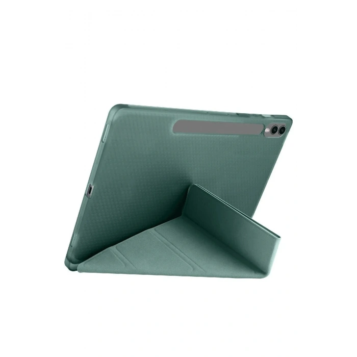 Mey İthalat®  Samsung Galaxy X610 Tab S9 FE Plus 12.4 Kılıf Kalemlikli Mars Tablet Kılıfı - Koyu Yeşil