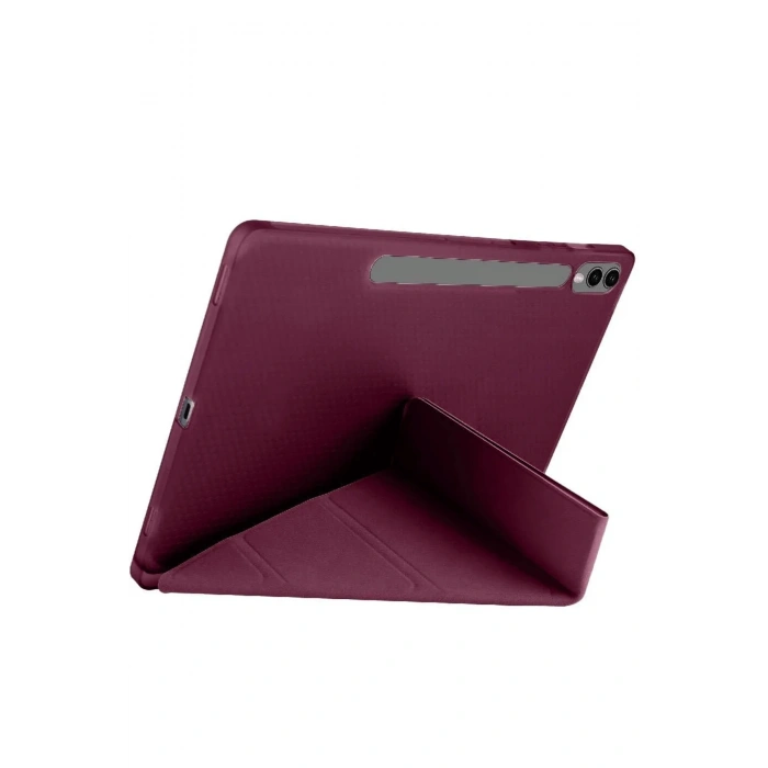 Mey İthalat®  Samsung Galaxy X610 Tab S9 FE Plus 12.4 Kılıf Kalemlikli Mars Tablet Kılıfı - Mürdüm