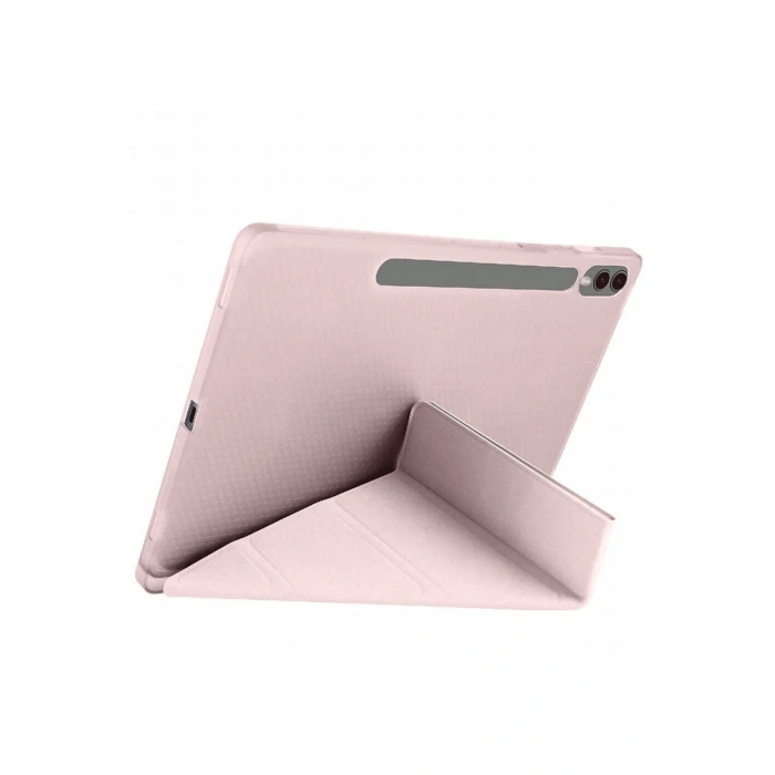 Mey İthalat®  Samsung Galaxy X610 Tab S9 FE Plus 12.4 Kılıf Kalemlikli Mars Tablet Kılıfı - Rose Gold