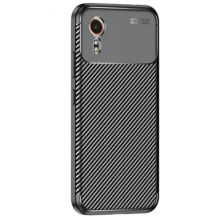 Mey İthalat®  Samsung Galaxy XCover 7 Kılıf Auto Focus Karbon Kapak - Siyah