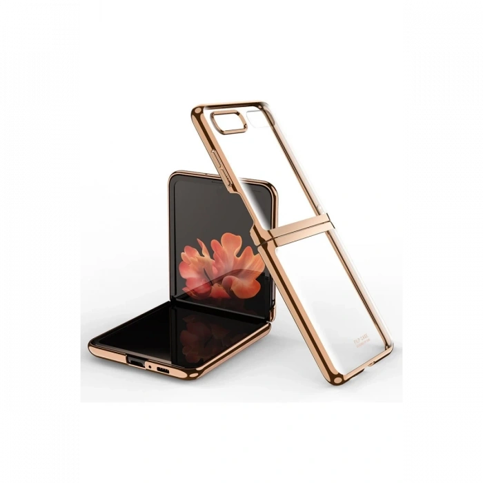 Mey İthalat®  Samsung Galaxy Z Flip 4 Kılıf Fold Element Kapak - Gold