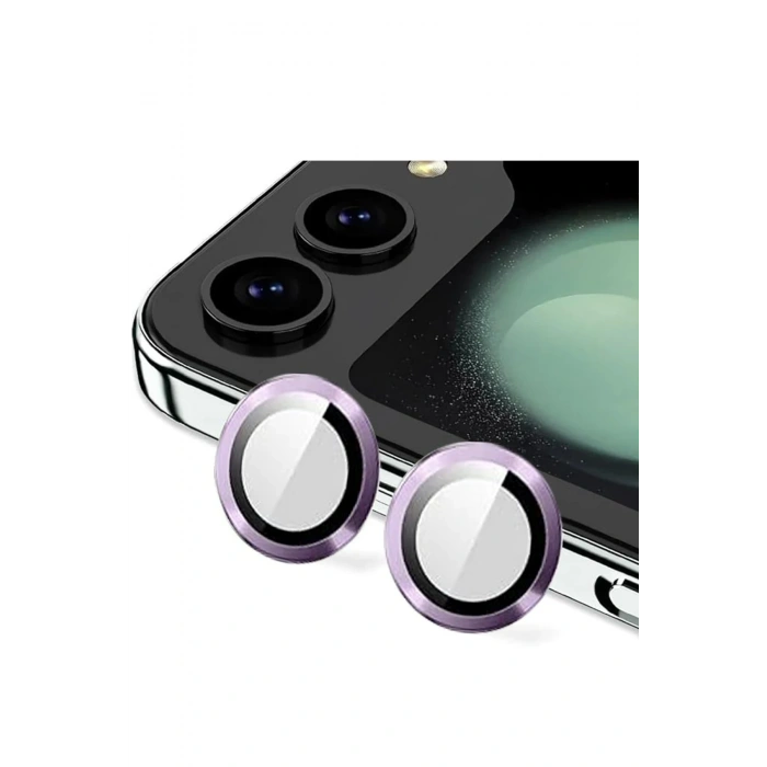 Mey İthalat®  Samsung Galaxy Z Flip 5 Valdez Metal Kamera Lens - Derin Mor