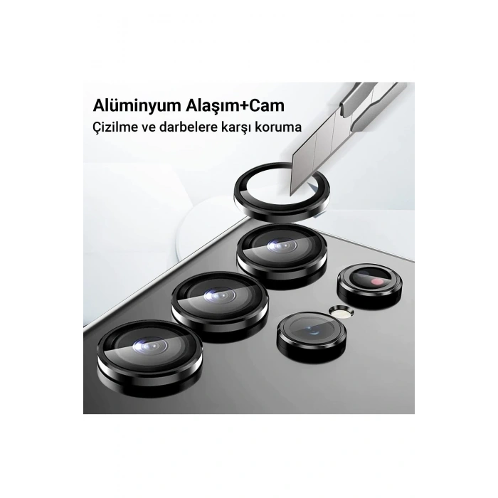 Mey İthalat®  Samsung Galaxy Z Fold 5 Valdez Metal Kamera Lens - Siyah