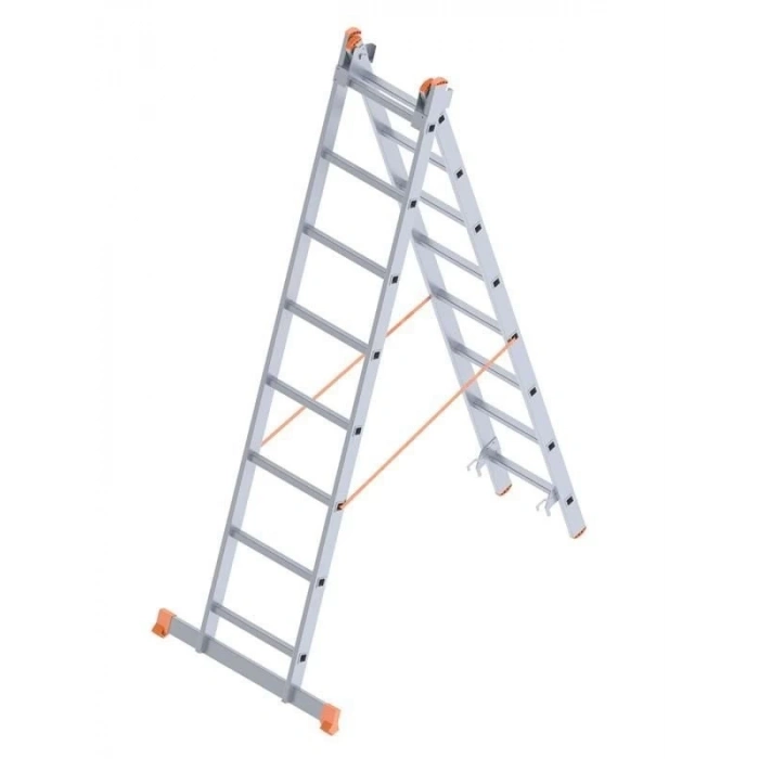 Mey İthalat® Saraylı 2X9 A Tipi Sürgülü Merdiven 4,94 Metre