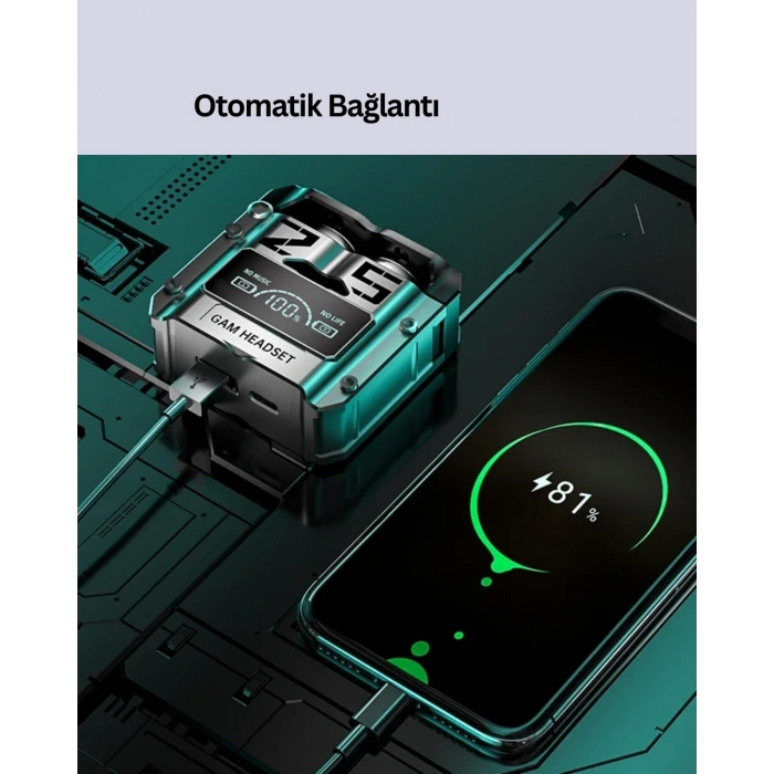 Mey İthalat® Şarj Kutulu Kablosuz Bluetooth Kulak İçi Spor Kulaklık