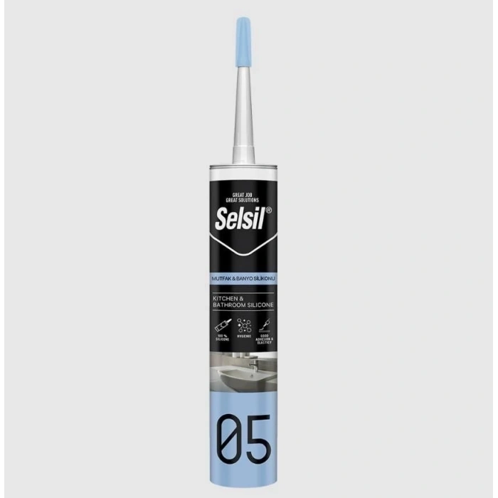 Mey İthalat® Selsil 05 Mutfak Duşakabin Silikonu Beyaz 280 ml