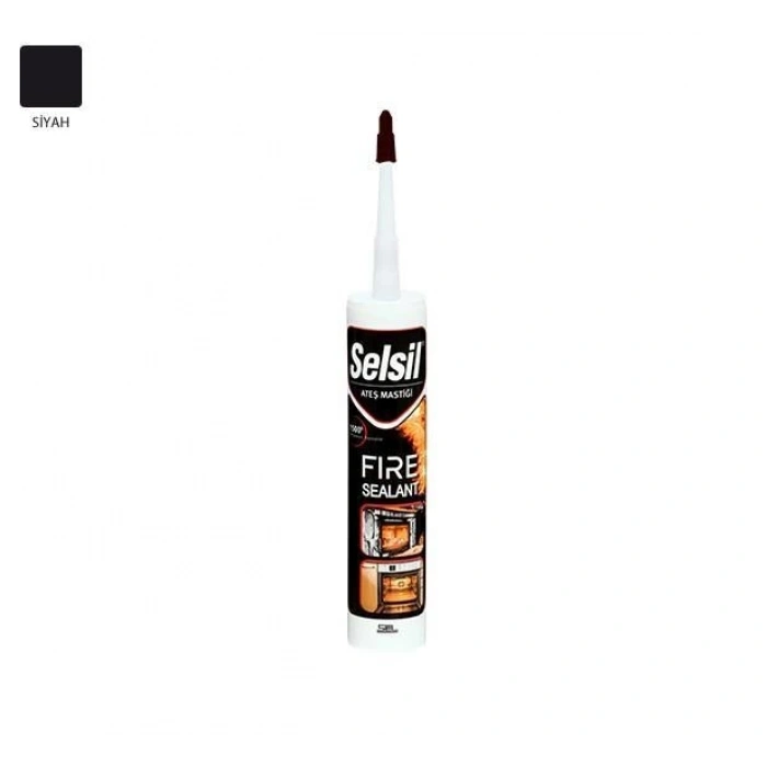 Mey İthalat® Selsil Ateş Mastiği Siyah 300 ml 1500 Dereceye Dayanıklı