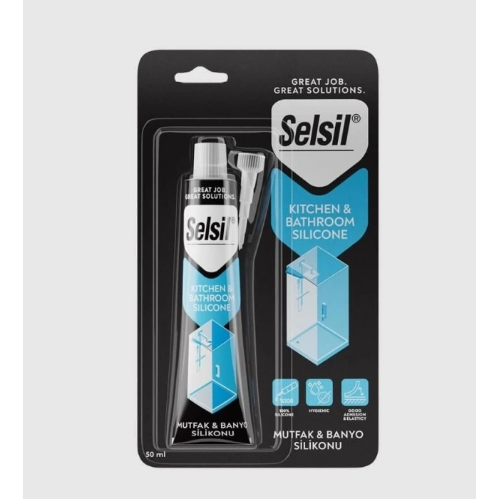 Mey İthalat® Selsil Mutfak ve Duşakabin Silikonu Şeffaf 50 ml