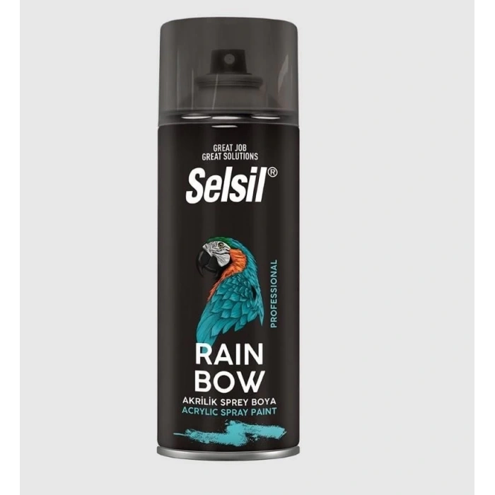 Mey İthalat® Selsil Rainbow Akrilik Sprey Boya 9005 Mat Siyah