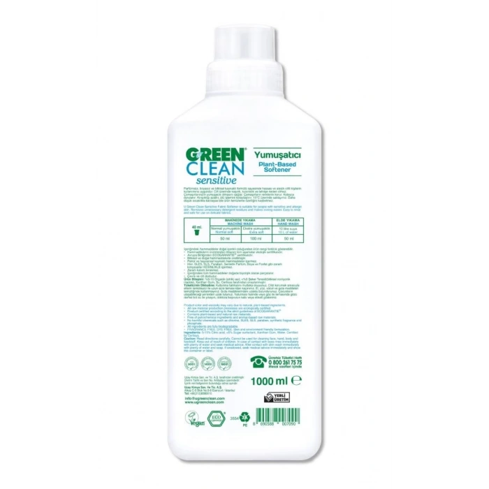 Mey İthalat®   Sensitive Parfümsüz Bitkisel Yumuşatıcı 1000 ml