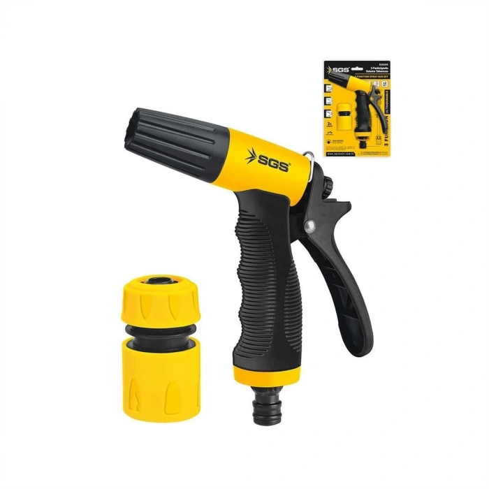 Mey İthalat® Sgs 4255 3 Fonksiyonlu Sulama Tabancası (2 Parça Set)