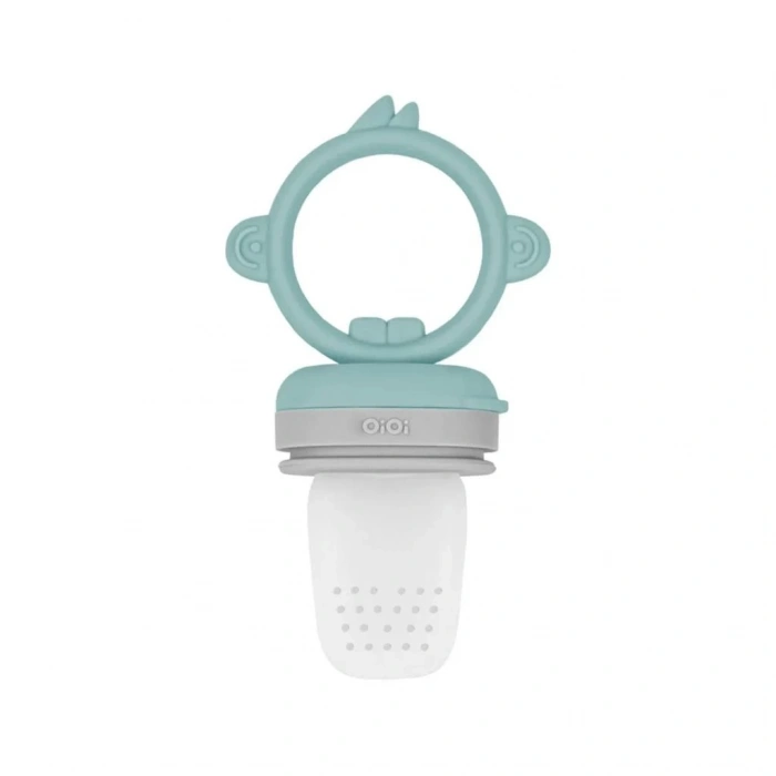 Mey İthalat®   Silikon Püre Meyve Sebze Emziği Aqua Green / Powder Grey