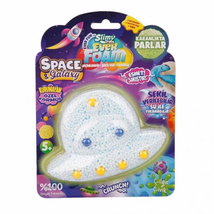 Mey İthalat® Slimy Ever Gece Parlayan Köpük Slime Ufo