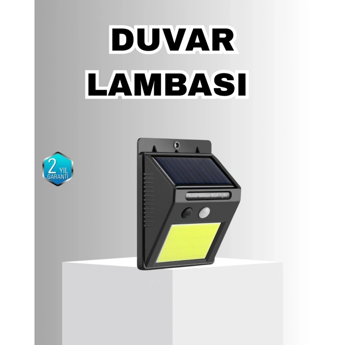 Mey İthalat® Solar Güçlü LED Dış Mekan Lambası – Güneş Enerjisiyle Şarj Olan Sensörlü Bahçe Işığı