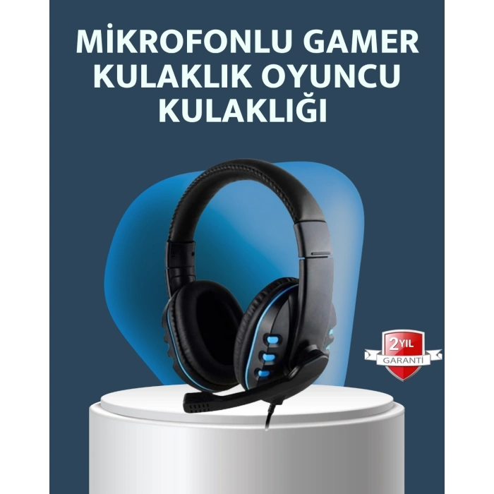 Mey İthalat® Stereo Mikrofonlu Kablolu Oyun Kulaklığı – Konforlu ve Net Ses İletimi