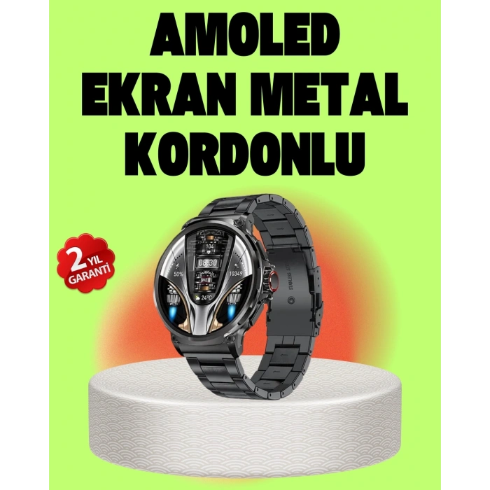 Mey İthalat® SW80 Akıllı Saat 1.93″ Ultra HD Ekran 700 mAh Batarya 3 Kordon