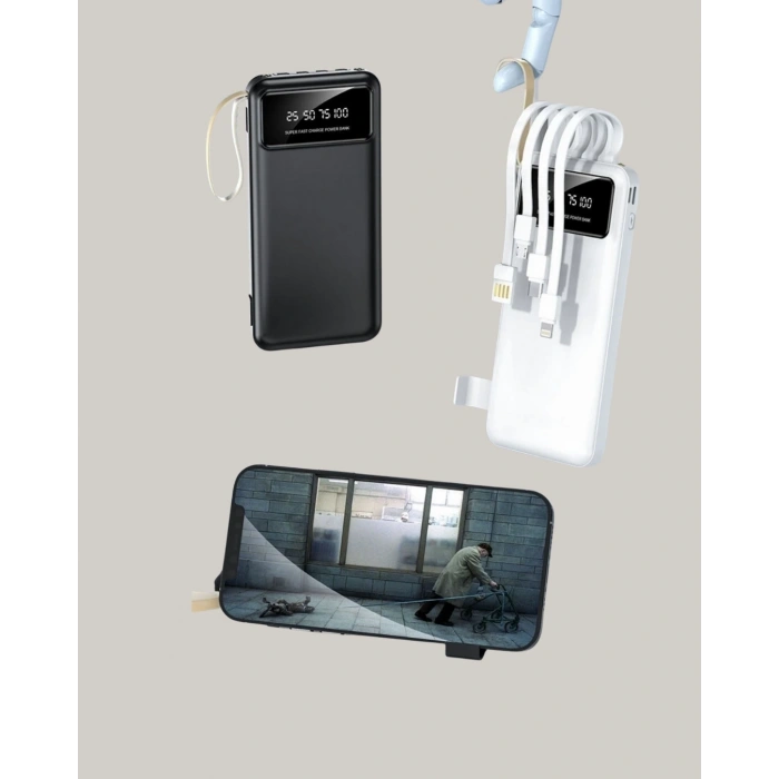 Mey İthalat® Taşınabilir 20.000 mAh Hızlı Şarj Powerbank 4 Çıkışlı
