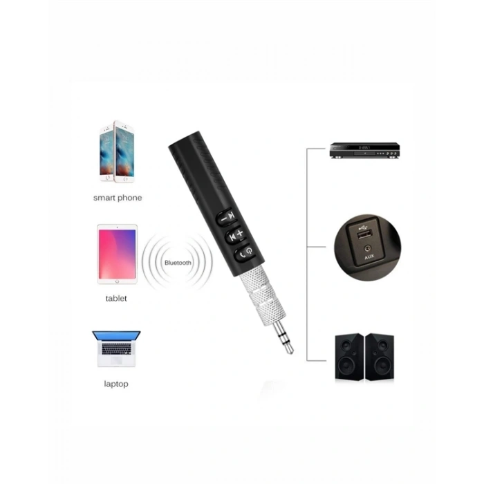 Mey İthalat® Taşınabilir Bluetooth Ses Alıcısı | 30 Dk Şarj, 4 Saat Kullanım, Geri Klipsli