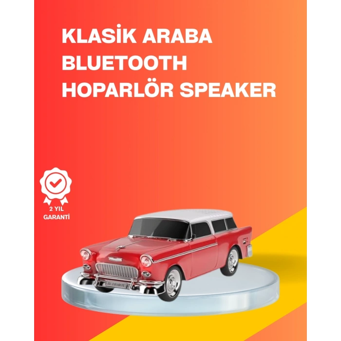 Mey İthalat® Taşınabilir Klasik Araç Tasarımlı Kablosuz Hoparlör