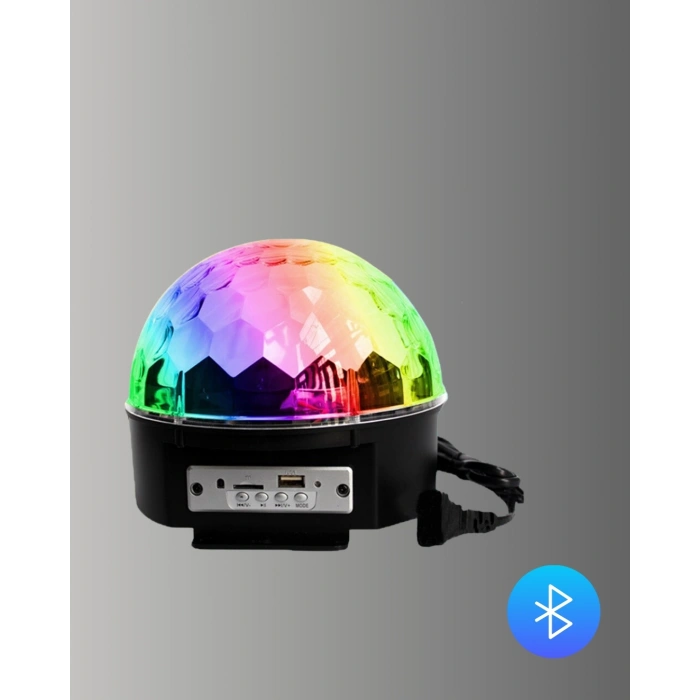 Mey İthalat® Taşınabilir RGB Disko Topu Bluetooth ve Uzaktan Kumanda Özellikli