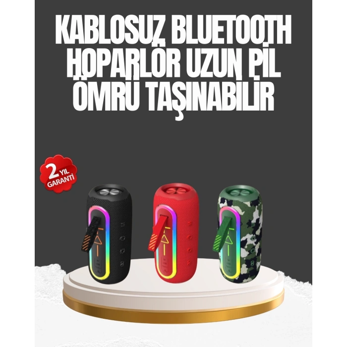 Mey İthalat® Taşınabilir Şarjlı Bluetooth Hoparlör Güçlü Bas