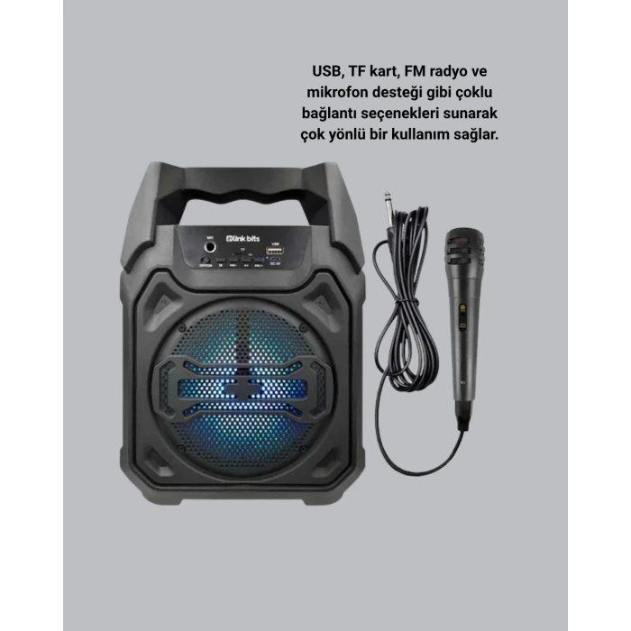 Mey İthalat® Taşınabilir Şarjlı Hoparlör – Bluetooth, TWS ve Uzun Pil Ömrü