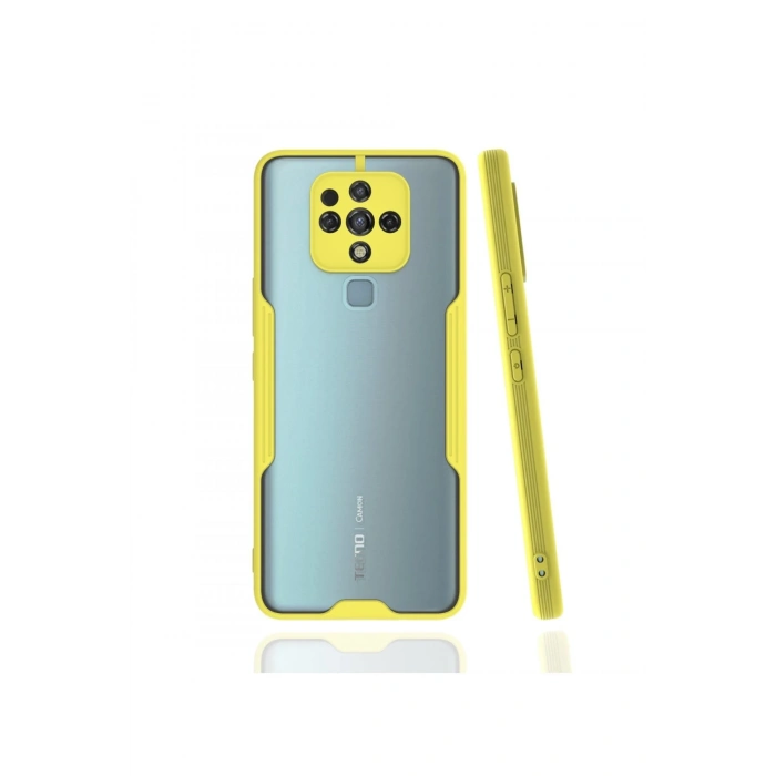 Mey İthalat®  Tecno Camon 16 Kılıf Platin Silikon - Sarı