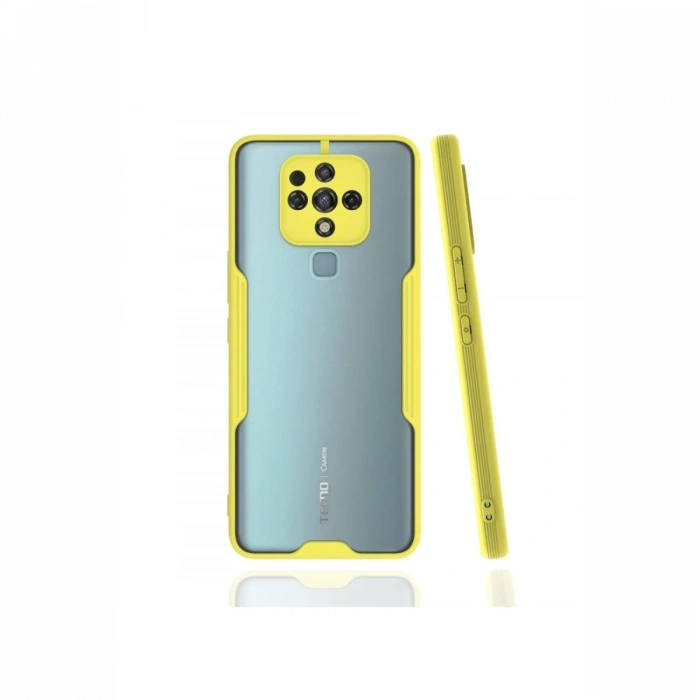 Mey İthalat®  Tecno Camon 16 Kılıf Platin Silikon - Sarı