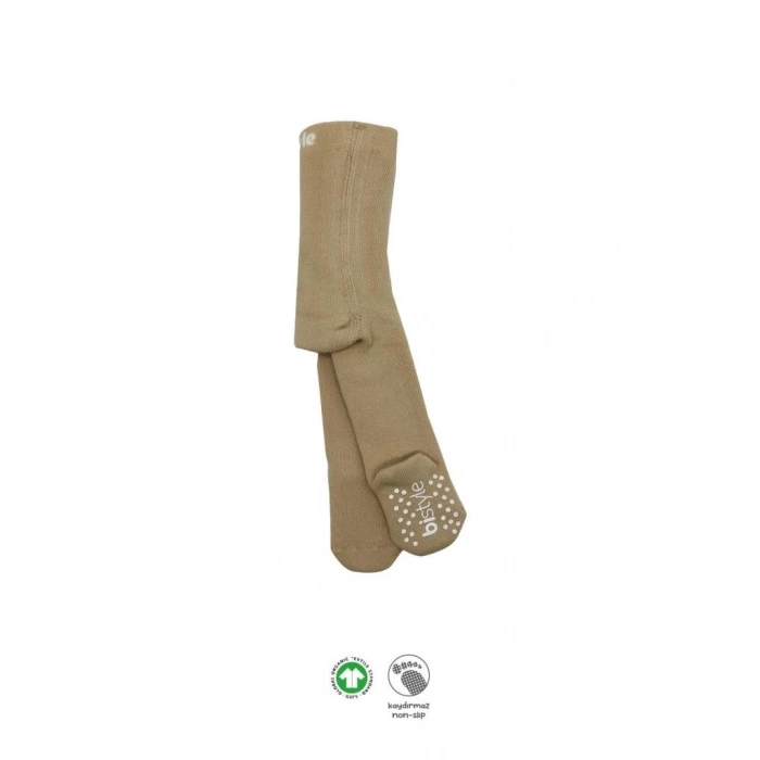 Mey İthalat®   Tekli Kaymaz Mix Havlu Külotlu Çorap 50501 Bej
