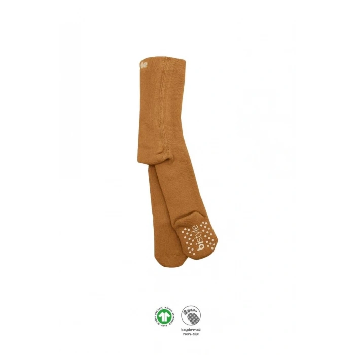 Mey İthalat®   Tekli Kaymaz Mix Havlu Külotlu Çorap 50501 Hardal