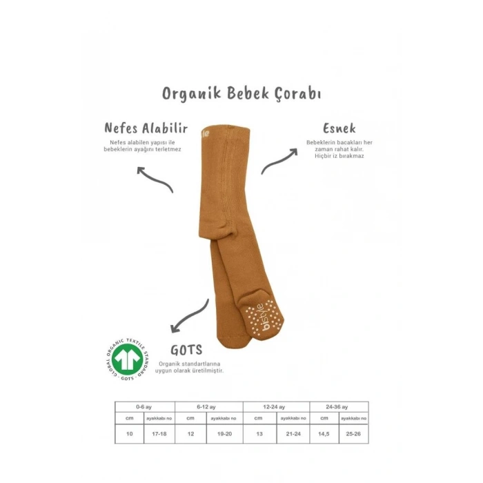 Mey İthalat®   Tekli Kaymaz Mix Havlu Külotlu Çorap 50501 Hardal