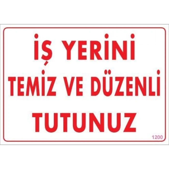 Mey İthalat® Temizlik Düzen Uyarı Levhası 25x35 KOD:1200