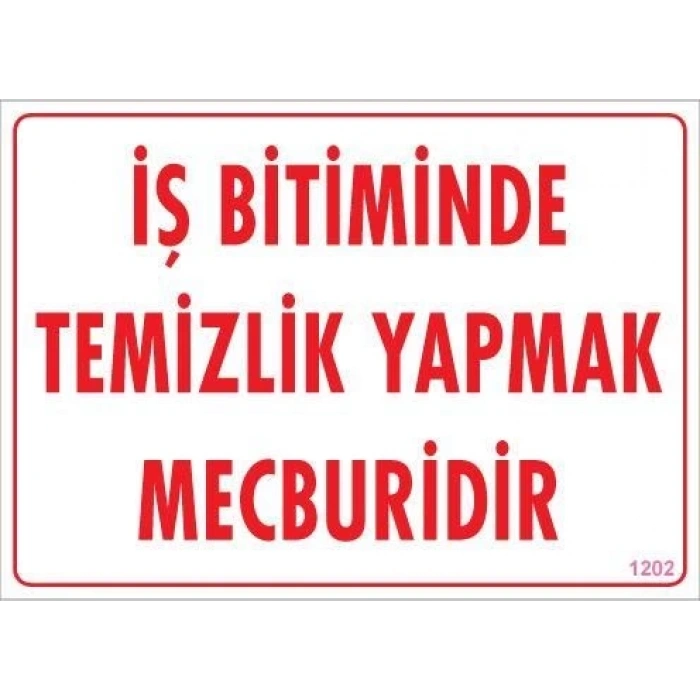 Mey İthalat® Temizlik Düzen Uyarı Levhası 25x35 KOD:1202