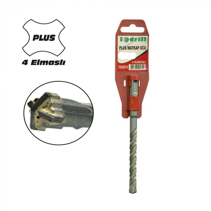 Mey İthalat® Todrill TD50649 12X450 Sds Plus 4 Elmaslı Matkap Ucu